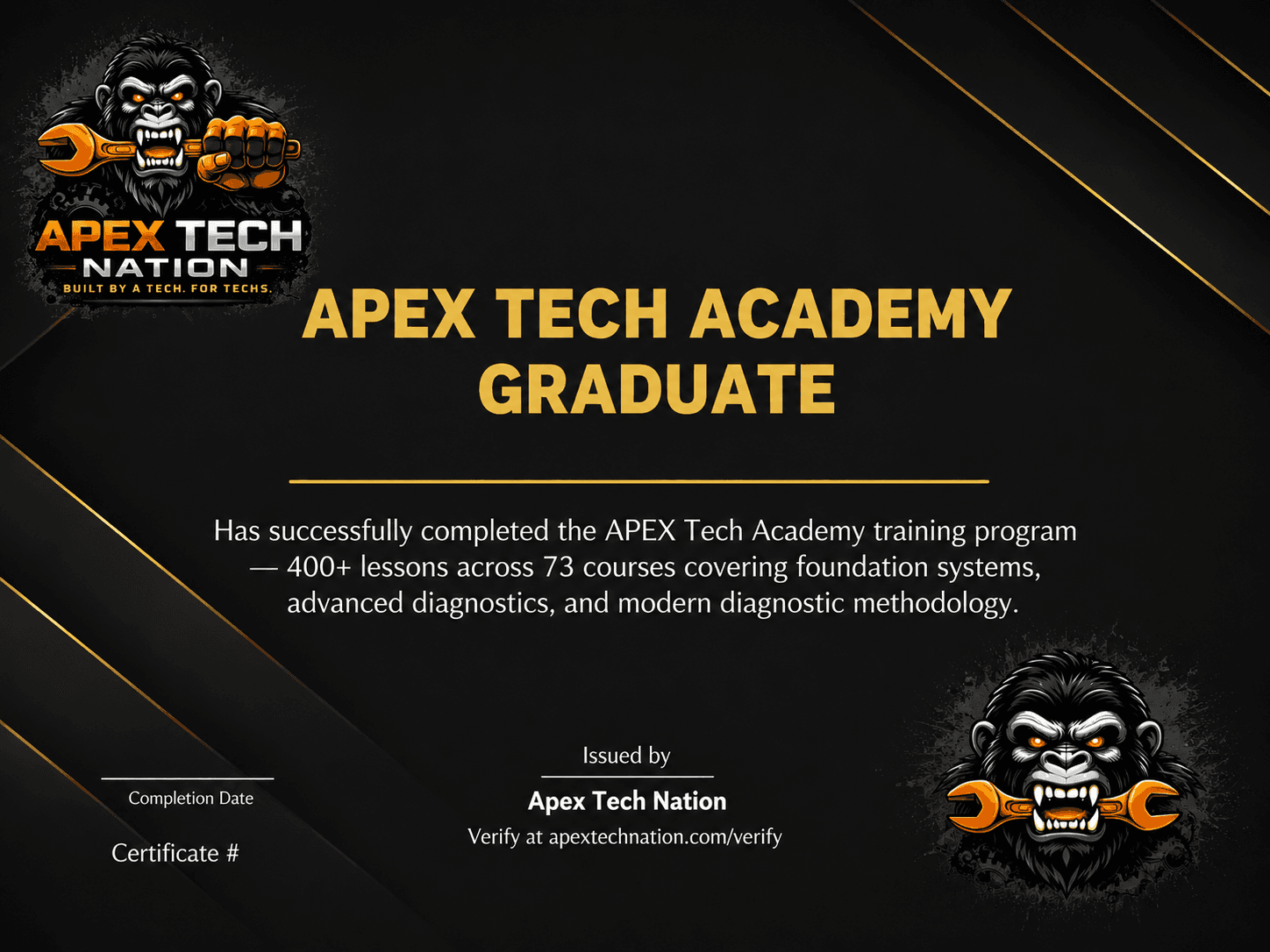 APEX Tech Academy Graduate Certificate — Page 1